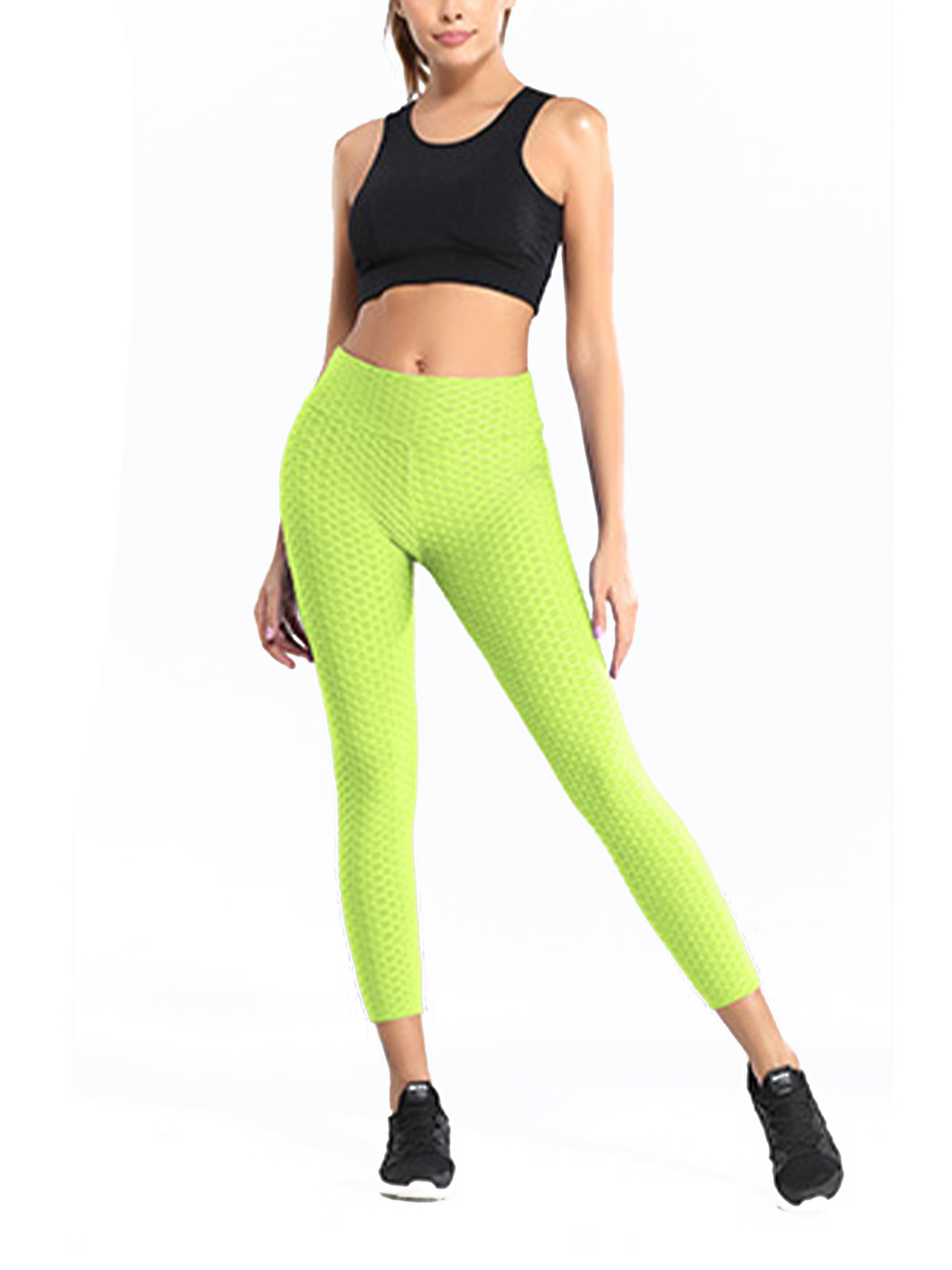 Women Butt Lift Yoga Pants High Waist Leggings Ruched Workout Seamless Trousers